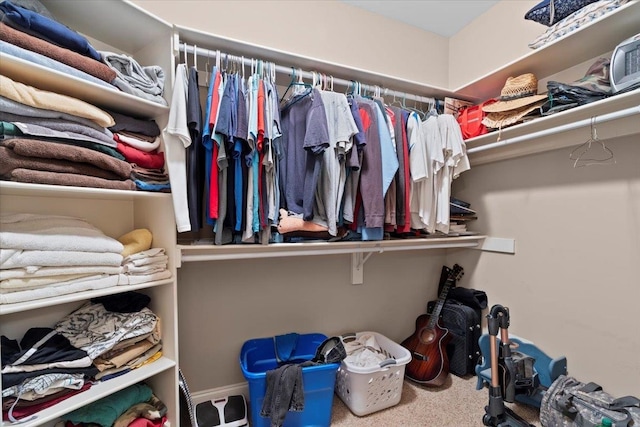 spacious closet with carpet floors