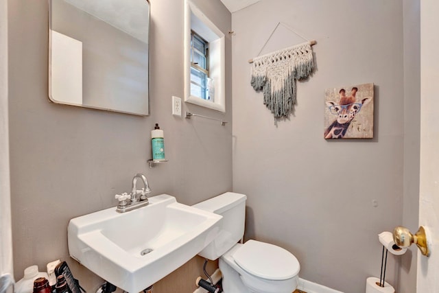 bathroom with sink and toilet