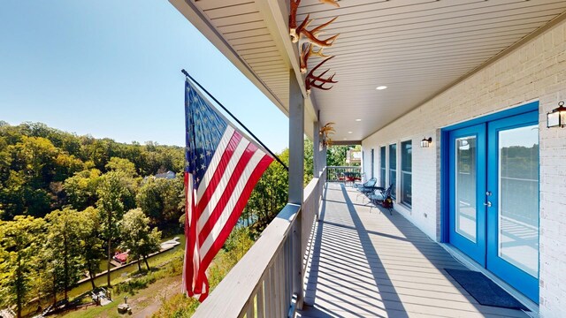 balcony with french doors