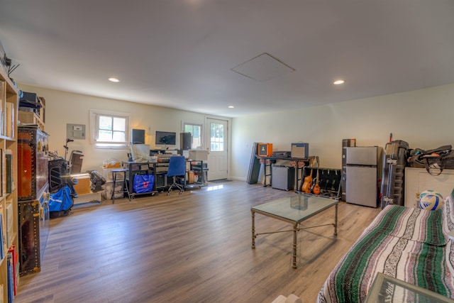 misc room with light wood-type flooring