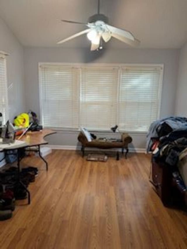 7565 Wintergreen Ln NW, Tn, TN 38018 - dining room featuring wood finished floors and ceiling fan