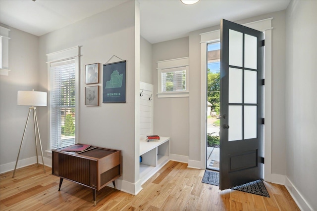 foyer featuring light wood-type flooring