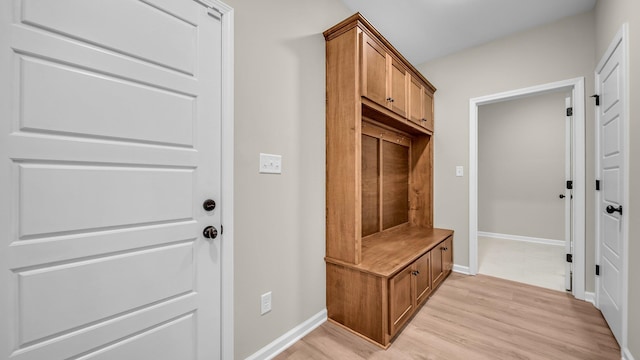 mudroom featuring light wood-type flooring