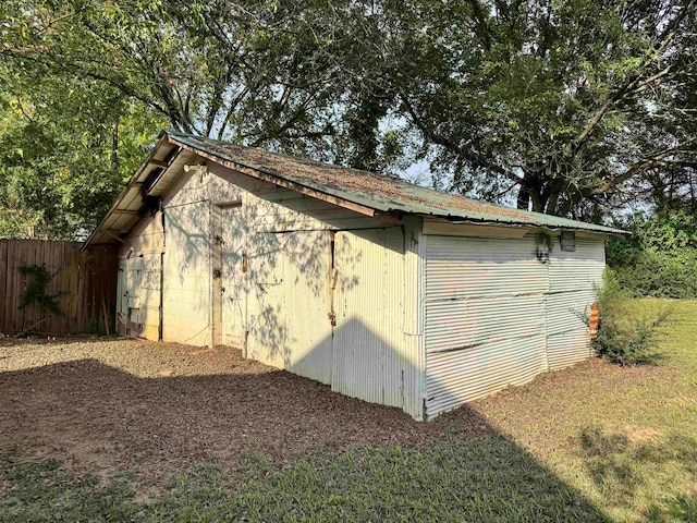 view of outdoor structure featuring a garage