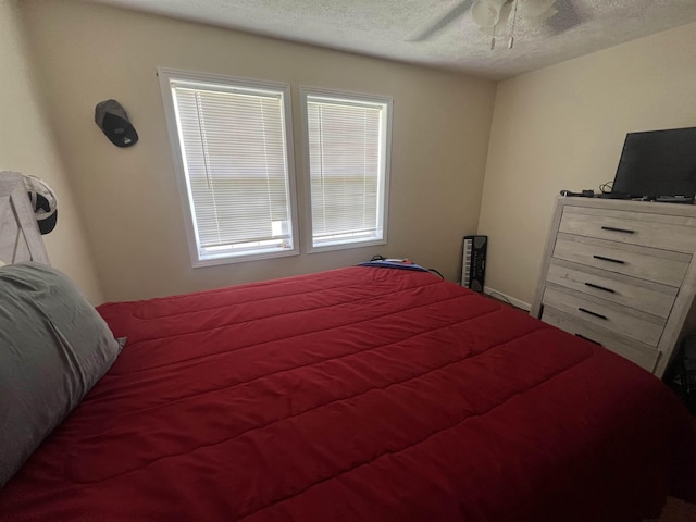 1405 Hurricane Dr, Sardis, TN 38371 - bedroom with ceiling fan and a textured ceiling