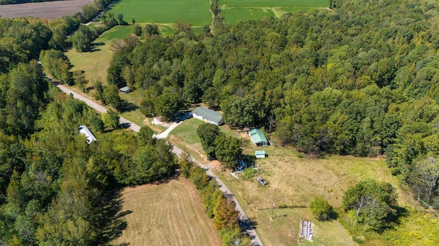 aerial view with a rural view