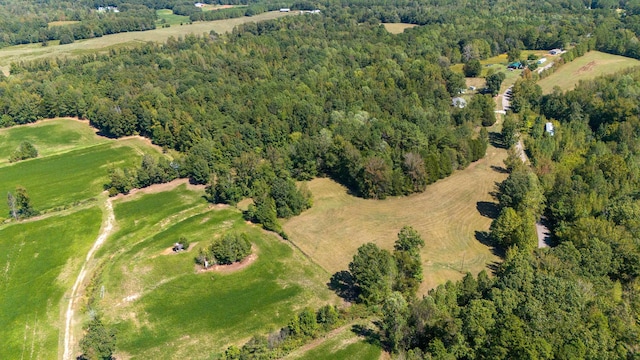 drone / aerial view with a rural view