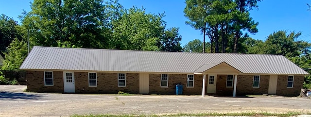 view of single story home