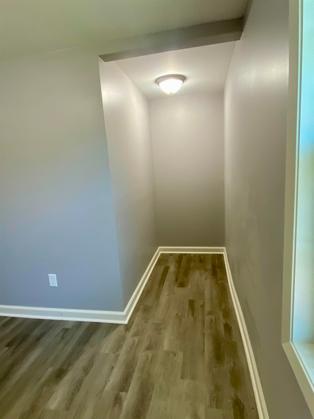 hallway featuring wood-type flooring