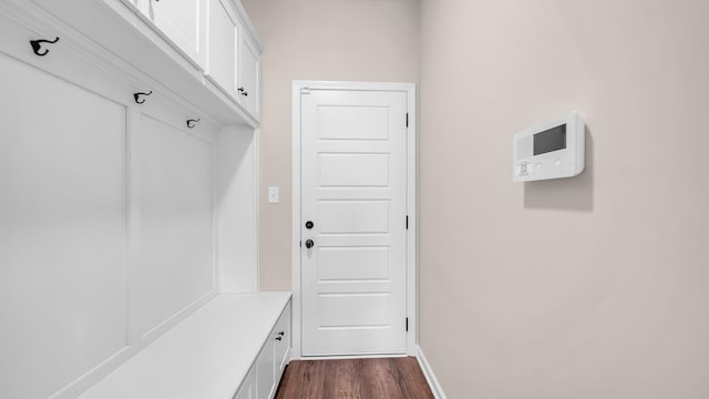 mudroom featuring dark hardwood / wood-style flooring