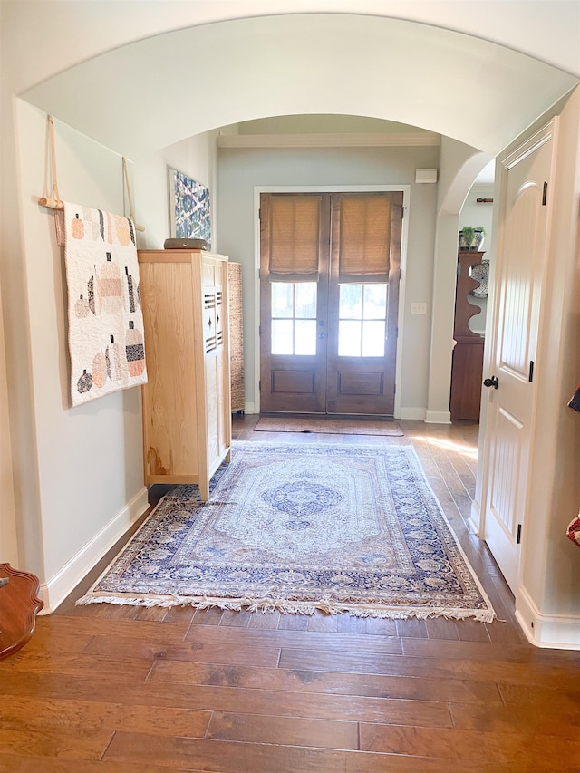 entrance foyer featuring dark hardwood / wood-style flooring