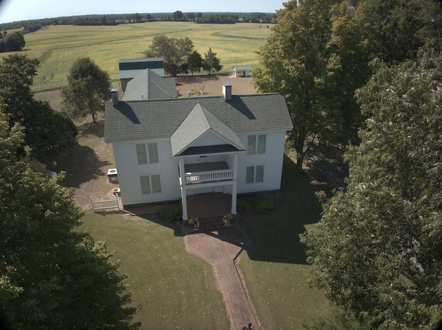 aerial view with a rural view