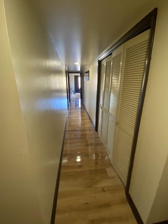 hallway featuring light wood-type flooring