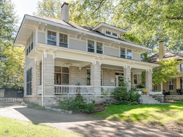 view of front of property with a porch