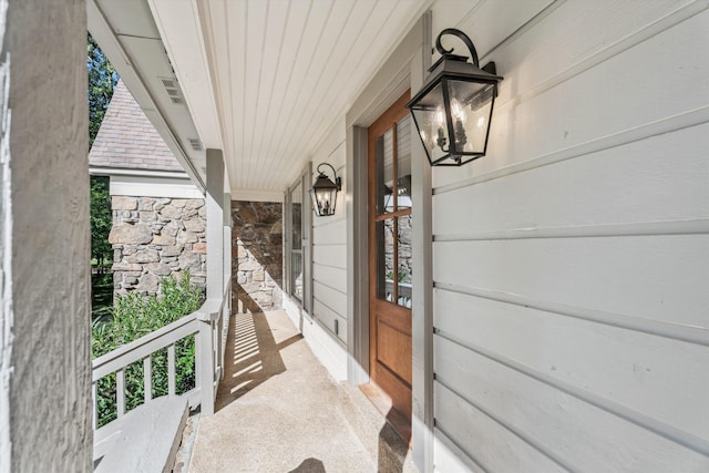 property entrance with a porch