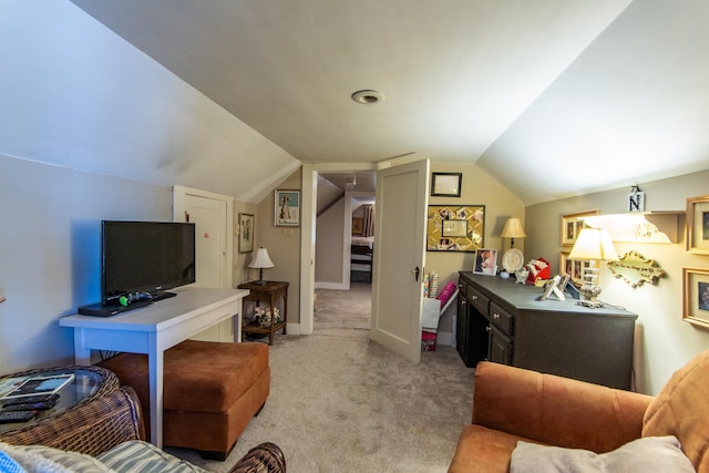 interior space featuring vaulted ceiling