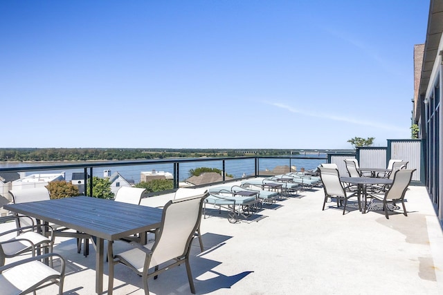 balcony with a water view