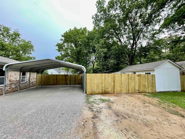 view of parking featuring a carport