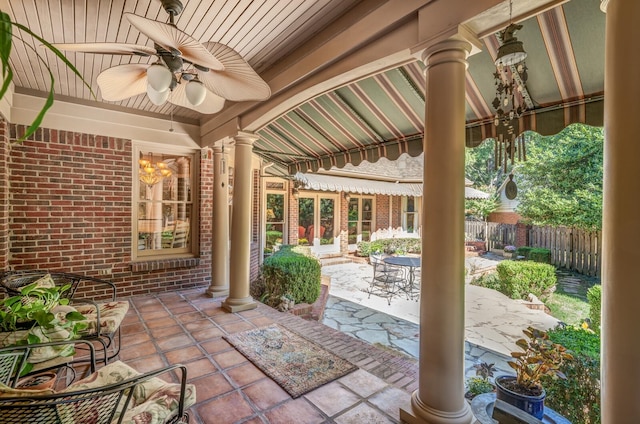 view of patio / terrace with ceiling fan