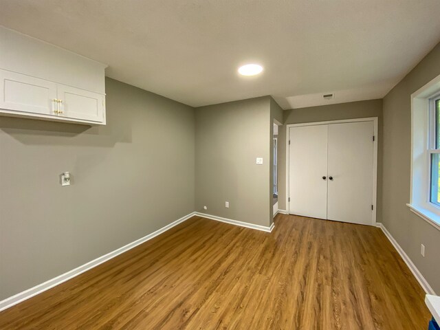 interior space with light hardwood / wood-style flooring