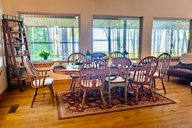 dining area featuring light hardwood / wood-style floors