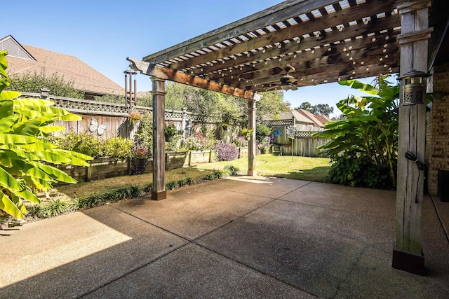 view of patio with a pergola