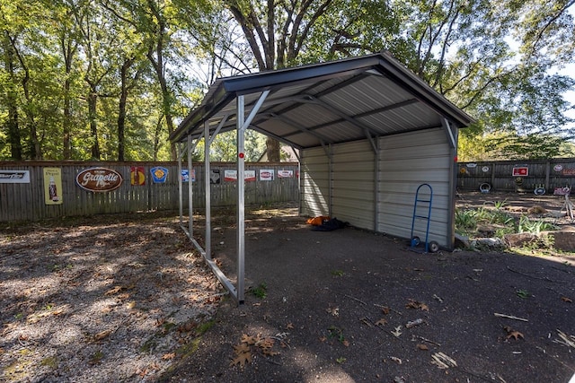 view of car parking featuring a carport