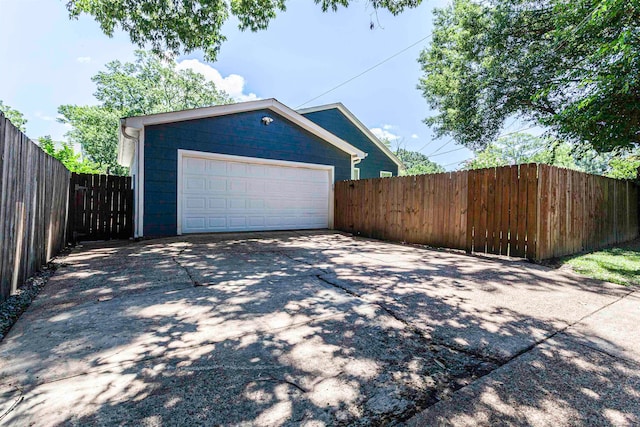 view of garage