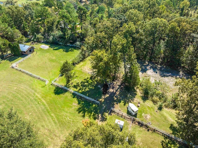 bird's eye view with a rural view