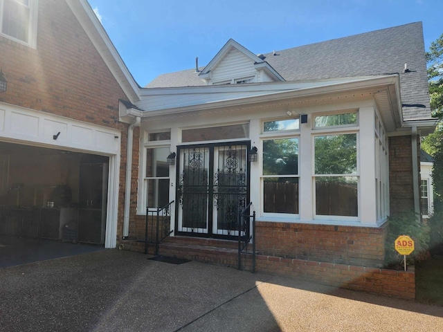 entrance to property with a garage