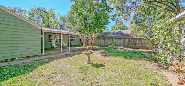 view of yard featuring a patio area