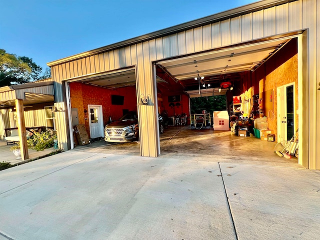 view of garage