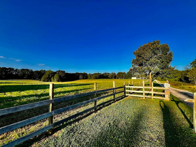 view of yard featuring a rural view