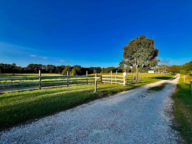 exterior space featuring a rural view