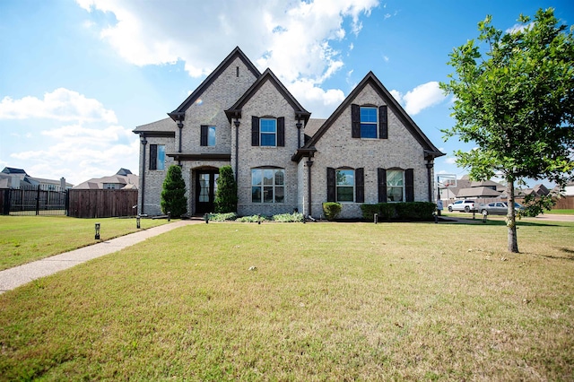 view of front facade featuring a front yard