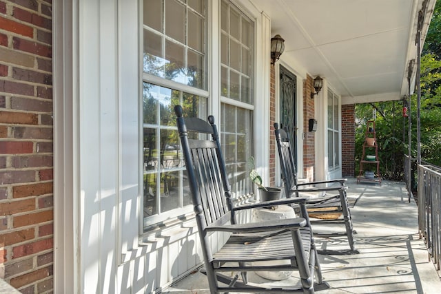 wooden deck with covered porch