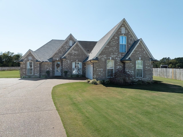 view of front facade featuring a front lawn