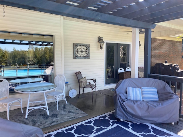 view of patio with a pergola