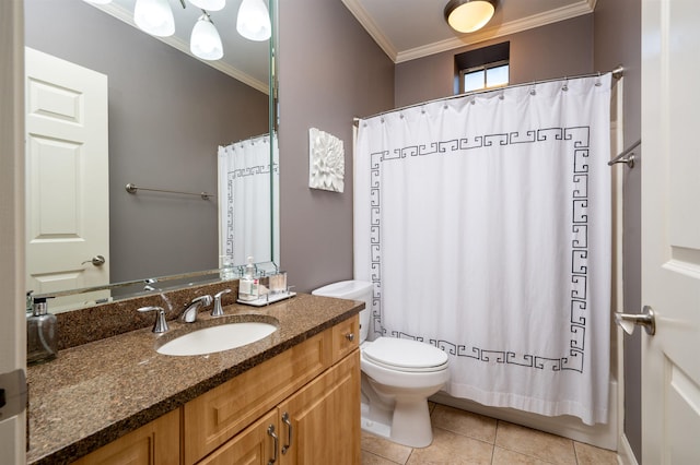 21 Mina Ave Unit 207, Memphis, TN 38103 - full bath featuring ornamental molding, vanity, toilet, and tile patterned flooring