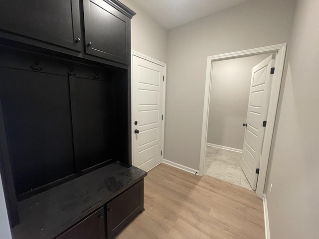 mudroom featuring light hardwood / wood-style flooring