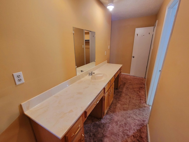 bathroom featuring vanity and a textured ceiling