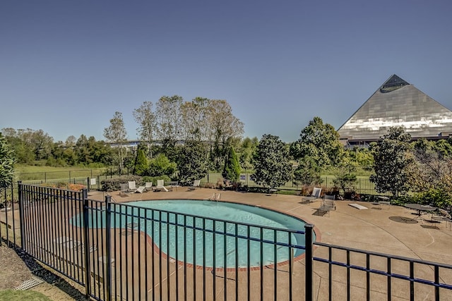 view of pool with a patio area