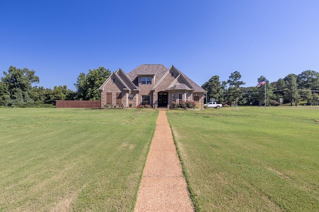 craftsman-style home featuring a front lawn