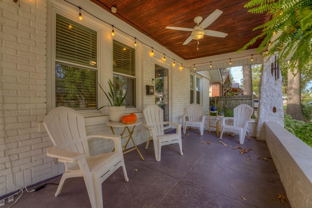 view of patio / terrace with ceiling fan