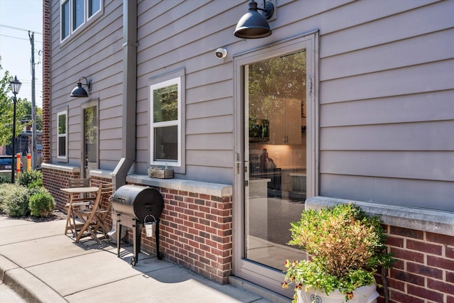 view of patio / terrace with a grill