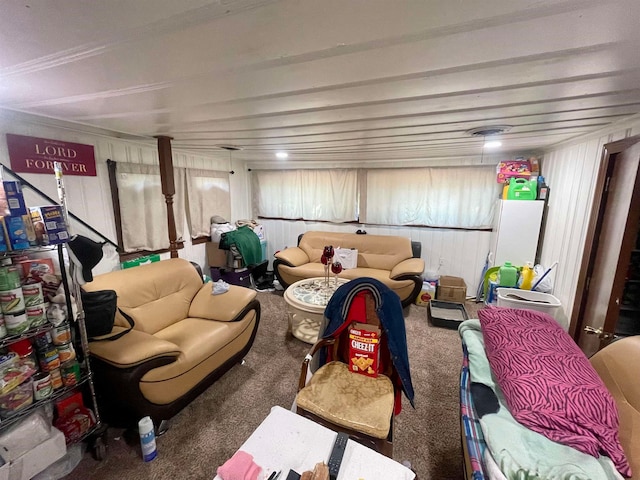 carpeted living room with plenty of natural light