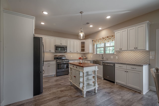 kitchen with white cabinets and stainless steel appliances