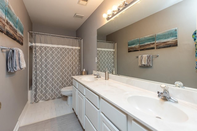 1842 Swynford Ln, Collierville, TN 38017 - bathroom featuring toilet, tile patterned flooring, a sink, and visible vents