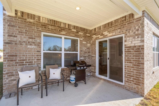 view of patio / terrace featuring a grill