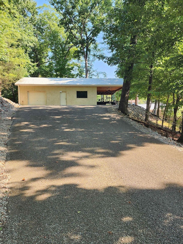 view of garage